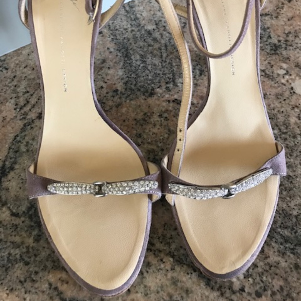 Giuseppe Zanotti Suede Tan Open Toe Shoes